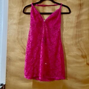 Victoria's Secret Fuchsia Lace Babydoll night Dress